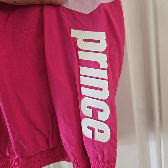 Prince Jacket Girls Size 10/12 Pink Track Jacket Full Zip Baseline Windbreaker - Picture 9 of 9
